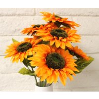 Orange Sonnenblumenstrauß Blumenstrauß Kunstblume Blumengesteck, 6" Blumenkopf Kunst Home Dekoration Hochzeit Party Geburtstag von Shop5Custom