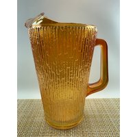 Vintage Jeanette Irisierende Ringelblume Baumrinde Gemusterte Glas Krug von ShopAllKnight