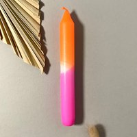 Dip Dye Stabkerze in Neon-Pink & Neon-Orange, Handgefärbt von ShopCeris