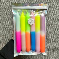 Dip Dye Stabkerzen 6Er Set "Neon", Handgefärbt Dip Dye Stabkerzen 6Er Set "Neon", Handgefärbt von ShopCeris