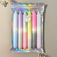 Dip Dye Stabkerzen 6Er Set "Pastell", Handgefärbt von ShopCeris