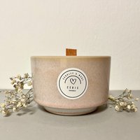 Sale Duftkerze in Rosa Keramikgefäß Mit Holzdocht von ShopCeris