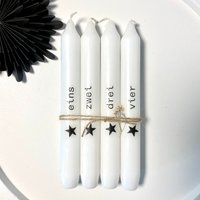 stabkerzen Mit Adventszahlen in Textform | 4Er Set Für Adventsdeko stabkerzen Mit Adventszahlen in Textform | 4Er Set Für Adventsdeko von ShopCeris