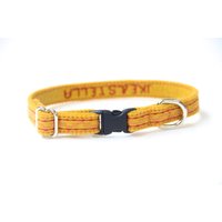 Cat Collar - Senf Filz Bestickt Verstellbar Optionale Id-Tag Cat Collar - Senf Filz Bestickt Verstellbar Optionale Id-Tag von ShopDogShopCat