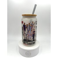 Greys Anatomy Trinkglas Mit Deckel Und Strohhalm von ShopEinzigArt