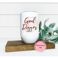 Goal Digger Becher, Entrepreneur, Becher Für Erwachsene, 20 Oz, Personalisiert, Geschenk Sie, Ihn, Rosa, Aquarellweinbecher von ShopHarlowBoutique