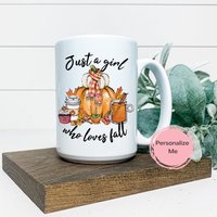 Nur Ein Mädchen, Das Herbst Liebt, Vibes Becher, Kürbis, Herbstbecher, Herbstkollektion, Personalisiert, Herbst, Dekor, Kaffeebecher von ShopHarlowBoutique