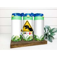 Personalisierte Flip Top Kinderbecher, Dinosaurier, Schnabeltasse, Benutzerdefinierte 12 Oz Wasserflasche, Kleinkindbecher von ShopHarlowBoutique