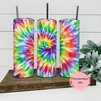 Tie Dye Tumbler, Aquarellfarben, Geschenk Für Sie, Mama, Personalisiert von ShopHarlowBoutique