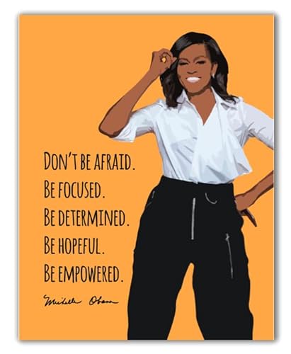 ShopHaven Michelle Obama inspirierender Wandkunst, schwarze Frau, Wandkunstdruck, 28 x 35 cm, ungerahmt – Dekoration für Zuhause, Schlafzimmer, Wohnheim, Geschenk von ShopHaven