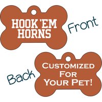 Texas Longhorns 2-Seitige Haustier Id Hundemarke | Offiziell Lizenzierte Personalisiert Für Dein von ShopInstaPets