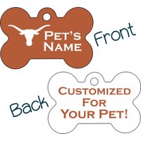 Texas Longhorns 2-Seitige Haustier Id Hundemarke | Offiziell Lizenzierte Personalisiert Für Dein von ShopInstaPets