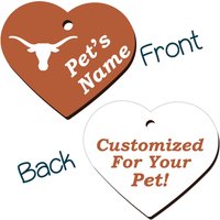 Texas Longhorns 2-Seitiger Haustier Id Tag Für Hunde & Katzen | Offiziell Lizenzierte Personalisiert Dein von ShopInstaPets