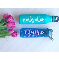 Wasserflasche Aufkleber - Monogramm Vinyl Personalisierte Flasche Back To School Wasserflasche Aufkleber - Monogramm Vinyl Personalisierte Flasche Back To School von ShopMollyEllen