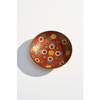 Vintage Floral Messing Sockel Schüssel Mit Schönen Geätzten Und Handbemalten Details von ShopNewUse