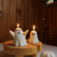 Set Von 2 Geisterkerzen, Halloween-Dekor, Thanksgiving-Dekor, Halloween-Kerzen, Herbst-Wohnkultur, Herbstkerze, Halloween-Geschenkset von ShopOfHappyGifts