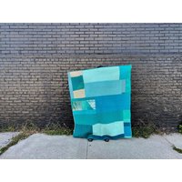 Moderner Impro Patchwork Quilt - Türkis-Türkis - Volle Größe von ShopPilgrim