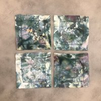Fern 4Er Set X Cocktail Servietten | 15 Tocayo Handeisgefärbte Baumwolltischwäsche Grüner Untersetzer Dessert von ShopTocayo