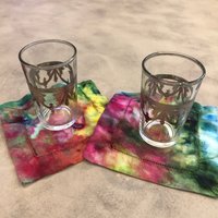 stimmungsring 4Er Set X Cocktail Servietten | 15 Tocayo Handeisgefärbte Baumwolltischwäsche Regenbogen Untersetzer Dessert von ShopTocayo