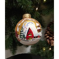 Christbaumschmuck, Vintage Handbemalte Kugel, Weihnachtskugel Durchmesser - 10cm, Weihnachtsbaumschmuck, Hergestellt in Der Ukraine von ShopVintageUA