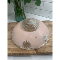 Art Deco Vintage Mattierte Rosa Geschliffene Glas 3-Loch Leuchte von ShopVintageWell