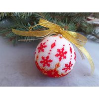 Weihnachtskugel Roter Stern, Christbaumkugel, Weihnachtsbaum-Spielzeug, Weihnachtsdekoration, Weihnachtsgeschenk, Perlenkugeln von ShopebyMariya