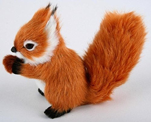 Shophaus24 2 Stück Wald Eichhörnchen Figuren putzend Fell Imitat. Höhe 9,5cm. 2 Stück von Shophaus24