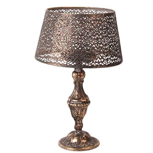 Lampe aus Metall in Gold Antik für Kerzen. Höhe 40 cm. 1 Stück von Shophaus24