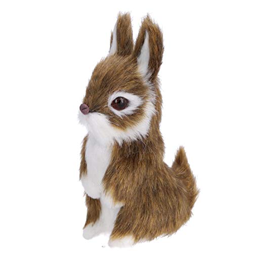 Shophaus24 2 Stück Hasen Deko Figuren mit künstlichen Fell. 2 Stück von Shophaus24