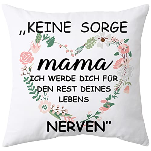 Shoppawhile Geschenke für Mama zum Geburtstag Muttertag Mama Geschenk Weiß Kissenbezug 45x45cm Muttertagsgeschenk Weihnachten Geschenk für Mütter von Shoppawhile