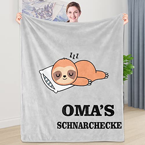 Shoppawhile Oma Geschenk Oma Geburtstagsgeschenk Muttertag Weihnachten Geschenk für Oma Faultier Geschenk Kuscheldecke Flauschig 51 * 59inch von Shoppawhile