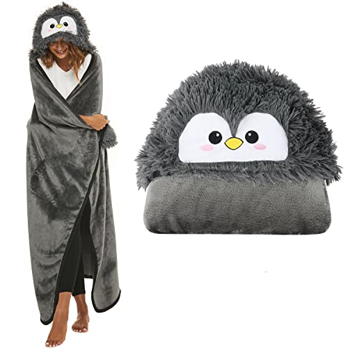 Shoppawhile Pinguin Geschenke für Frauen Tragbare Decke , Sofadecke Pinguin Geschenk Kuscheldecke Flauschig 150 * 130cm von Shoppawhile