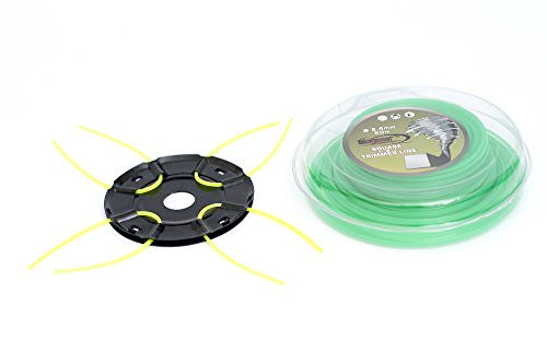 Metall Fadenkopf 25,4mm Mähkopf Schneidkopf Trimmerkopf Motorsense Freischneider Rasentrimmer + 50m Mähfaden 2,4mm 4-Kant von Shopping-Kobolde