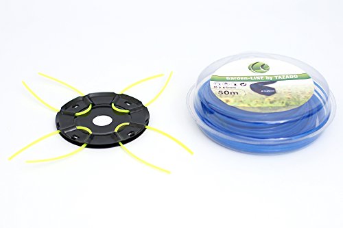 Metall Fadenkopf 25,4mm Mähkopf Schneidkopf Trimmerkopf Motorsense Freischneider Rasentrimmer + 50m Mähfaden 2,65mm von Shopping-Kobolde