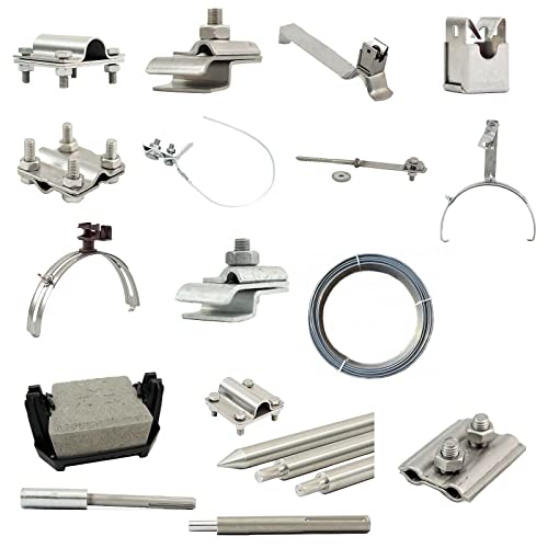 Shopping-Kobolde Blitzschutz Blitzableiter Zubehör Leitungshalter Runddraht Klemme Halter usw. (Paralellverbinder verzinkt f. Rounddraht 8.10mm) von Shopping-Kobolde