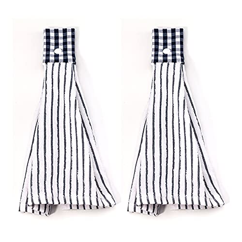 SNW 2 Pcs Küche Baumwolle Klassische Handtuch, gestreift,/saugfähiges Handtuch/Aufhängen Badetuch/Handtuch blau gestreift von Vimeet