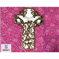 Paisley Blume Holz Kreuz Layered Kreuz| Country Cross| Segne Unser Zuhause| Landhaus Dekor Geschenk| Blumen Design| Kirche| Segen von Shoprity