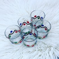 Vintage Mid Century Gläser Set Von Fünf von Shopundertherose