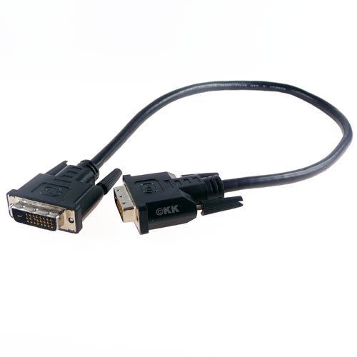 Monitorkabel DVI-D, schwarz, nur 50 cm kurz. von Shortix