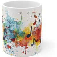 Bunte Noten Aquarell Tasse - Abstraktes Musik Kunst Design Becher 330Ml/440Ml Für Musikliebhaber Und Künstler Bunte Noten Aquarell Tasse - Abstraktes Musik Kunst Design Becher 330Ml/440Ml Für Musikliebhaber Und Künstler von Shotspace