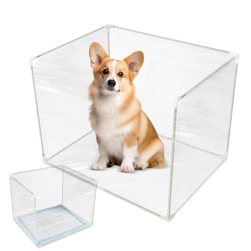 Shouxiut Katzentoiletten-Wandschutz, leicht zu reinigendes Katzenklo mit Sichtschutz, transparentes Toiletten-Trainingsset für Schlafzimmer, Schlafsaal, Wohnung, Zuhause, Balkon von Shouxiut