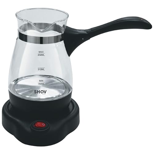 Shov KONYA Elektrischer Türkischer Kaffeekocher 450ml – Glas Cezve für Türkischen Kaffee & Mokka – Mit Überhitzungsschutz, Schnellkochfunktion & Ergonomischem Griff Shov KONYA Elektrischer Türkischer Kaffeekocher 450ml – Glas Cezve für Türkischen Kaffee & Mokka – Mit Überhitzungsschutz, Schnellkochfunktion & Ergonomischem Griff von Shov