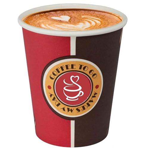 Shov Kaffeebecher To Go 200ml – Einweg Pappbecher | Coffee To Go Becher für Heißgetränke | Einwegbecher Ideal für Kaffee, Tee & Kakao | Pappbecher für Café, Kiosk & Büro (1000-Stück) von Shov