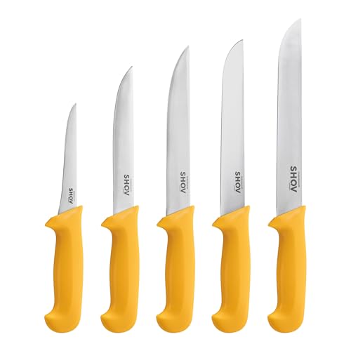 Shov Küchenmesser Set – Premiumqualität | Profi Küchenmesser | Kochmesser Set | Fleischmesser | Ausbeinmesser | Scharf & Robust | Für Profis & Hobbyköche (5, Messer) von Shov