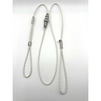 0117 Showleine Känguruleder, 130, Weiß Und Silber, Verstellbares Halsband Max. 38 cm von ShowLeadBox