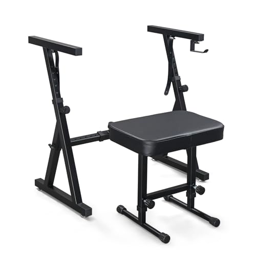 ShowMaven Robuster Klavier-Keyboard-Ständer und Bank, universeller Musik-Keyboar-Ständer passend für elektrische Digitalpianos und Keyboard-Pianos, verstellbare Höhe und Breite ShowMaven Robuster Klavier-Keyboard-Ständer und Bank, universeller Musik-Keyboar-Ständer passend für elektrische Digitalpianos und Keyboard-Pianos, verstellbare Höhe und Breite von ShowMaven