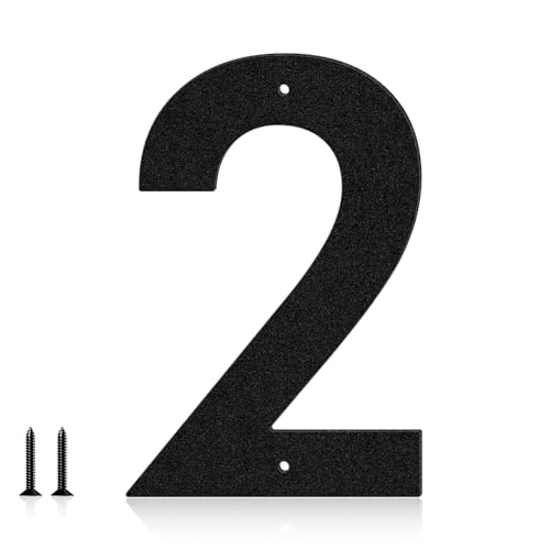 Metall-Hausnummern, 10,2 cm, moderne Adressnummern, für den Außenbereich, Metallnummern und Buchstaben für Außenschilder, Haus, Büro, Wohnung, Bauernhöfe, Garagen (2) von ShowMtheM