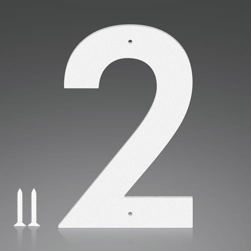 Metall-Hausnummern, 10,2 cm, moderne Adressnummern, für den Außenbereich, Metallnummern und Buchstaben für Außenschilder, Haus, Büro, Wohnung, Bauernhöfe, Garagen (2) von ShowMtheM
