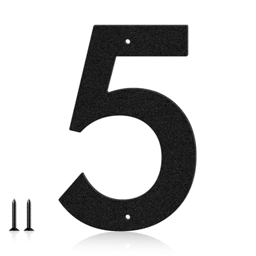 Metall-Hausnummern, 10,2 cm, moderne Adressnummern, für den Außenbereich, Metallnummern und Buchstaben für Außenschilder, Haus, Büro, Wohnung, Bauernhöfe, Garagen (5) von ShowMtheM