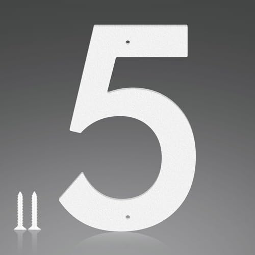 Metall-Hausnummern, 10,2 cm, moderne Adressnummern, für den Außenbereich, Metallnummern und Buchstaben für Außenschilder, Haus, Büro, Wohnung, Bauernhöfe, Garagen (5) von ShowMtheM